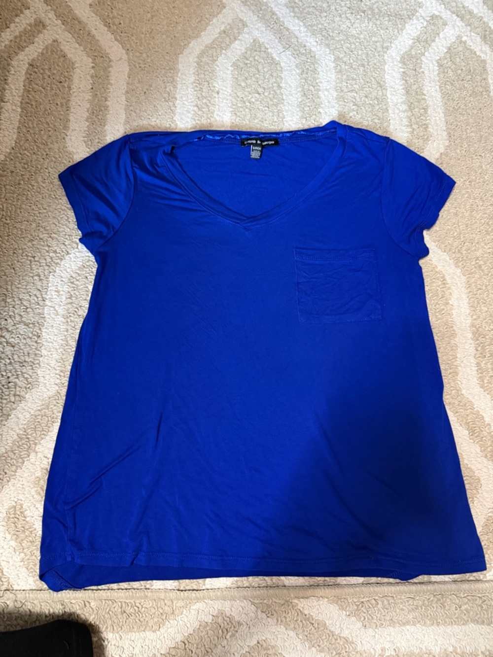 Cable & Gauge Royal Blue V-Neck Short Sleeve Pocket Tee